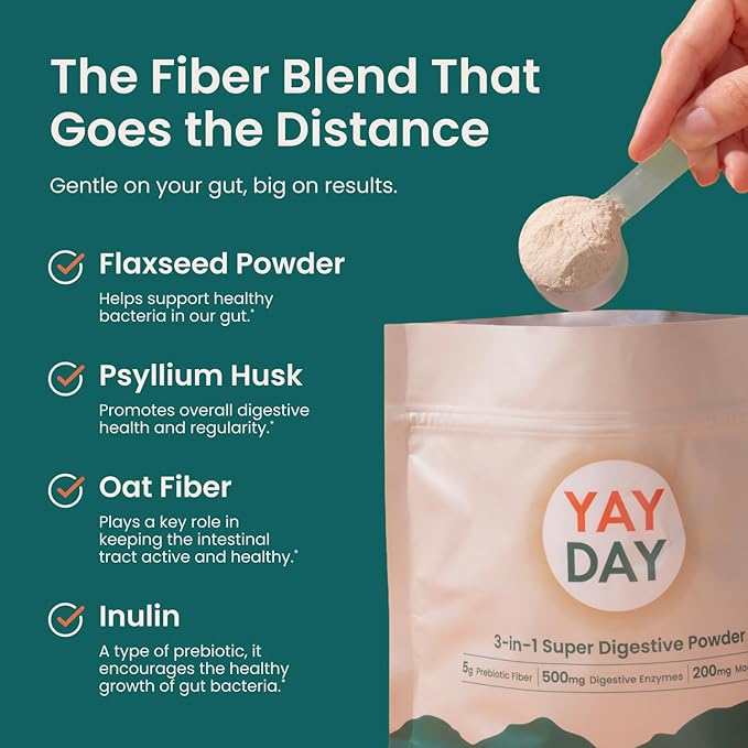 Nighttime Prebiotic Fiber Powder with Digestive Enzymes &amp Magnesium Glycinate for Sleep | Gut Health Supplement for Women &amp Men - Digestion Support Bloating Relief - Citrus 30 Scoops