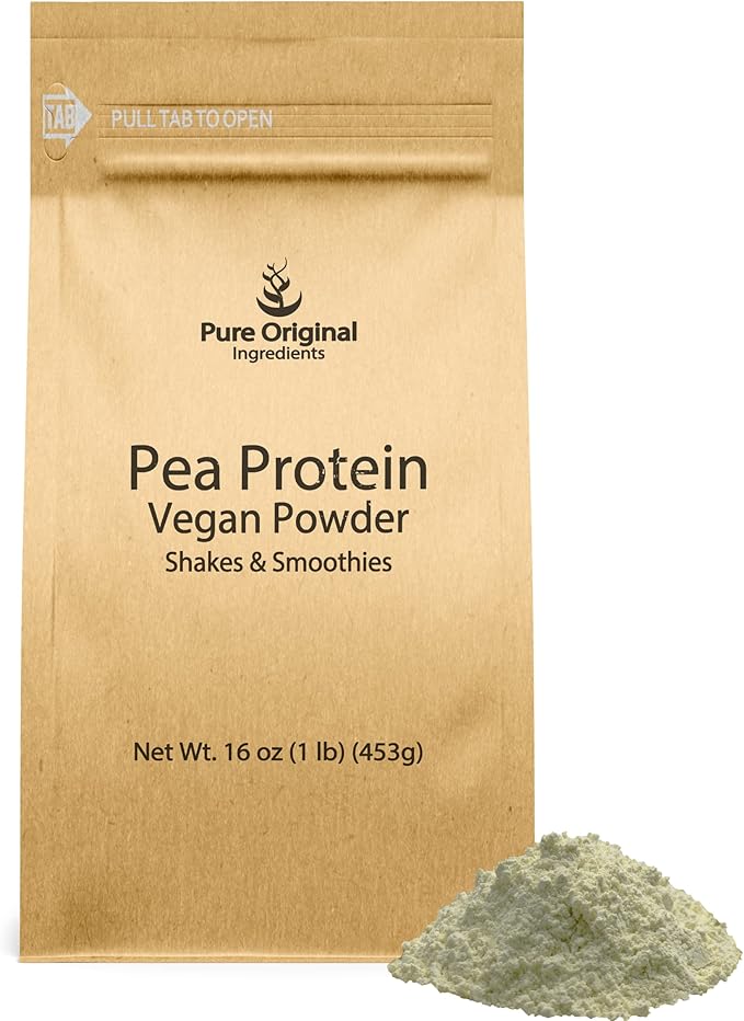 PURE ORIGINAL INGREDIENTS Pea Protein Powder Soy Protein Powder and Hemp Seed Protein Powder Bundle 1 lb Each Soothies &amp Shakes Vegan