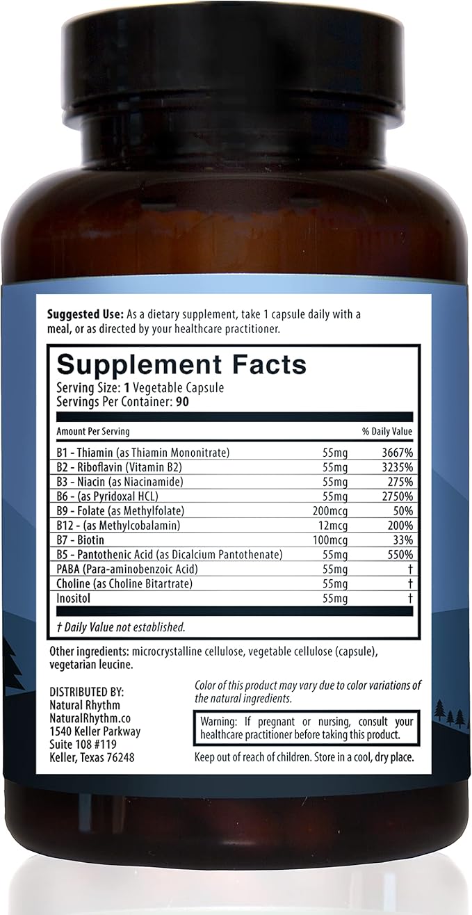 Natural Rhythm Magnesium Taurate 120 Capsules + B-CALMplex 90 Capsules Bundle