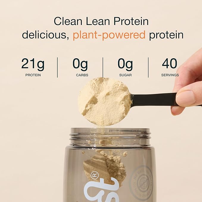 Nuzest Vegan Pea Protein Powder - Clean Lean Protein 40 Servings 20g Protein Unflavoured Protein Shake Mix + Sports Shaker Bottle 24oz