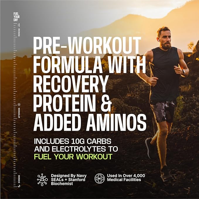 Frog Fuel Ultra Energy Gel &amp Energized Pre Workout Shot with 120mg Caffeine 1500mg Beta Alanine Electrolytes 8g Protein Nano-Hydrolyzed Grass Fed Collagen 10g Carbs Berry 1.2 oz Packets 24 P