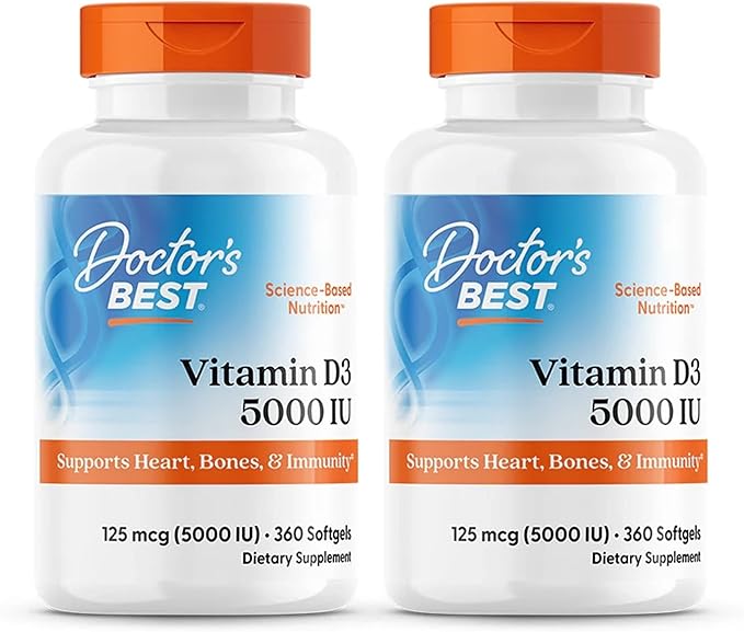 Doctor's Best (2 Pack) Vitamin D3 125 mcg (5000 IU) 360 Softgels
