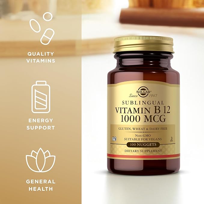 Solgar Sublingual Vitamin B12 1000 mcg - 250 Nuggets Pack of 2 - Non-GMO Vegan Gluten Free Dairy Free Kosher - 500 Total Servings
