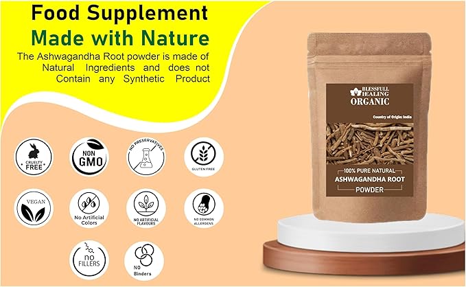 Organic Ashwagandha Root Powder 100% Pure Natural 100 Gram / 3.52 oz