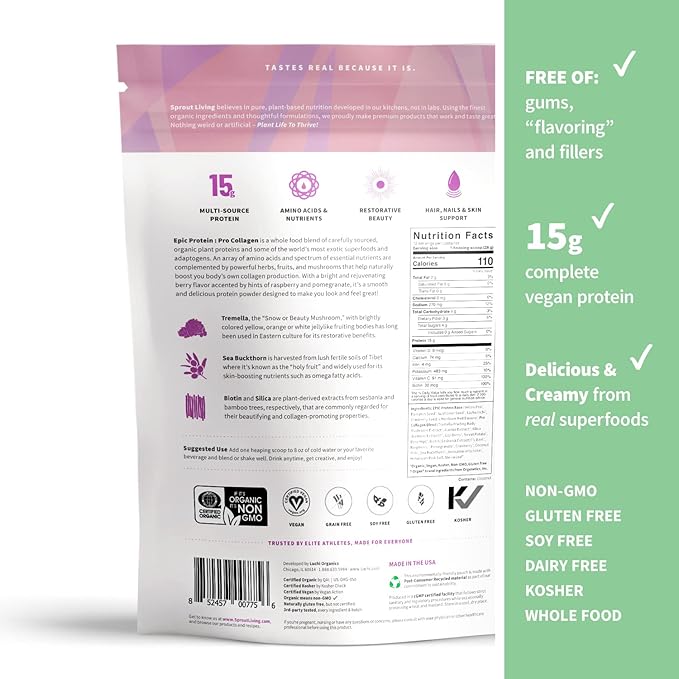 Sprout Living Epic Protein Pro Collagen + Prebiotic Inulin