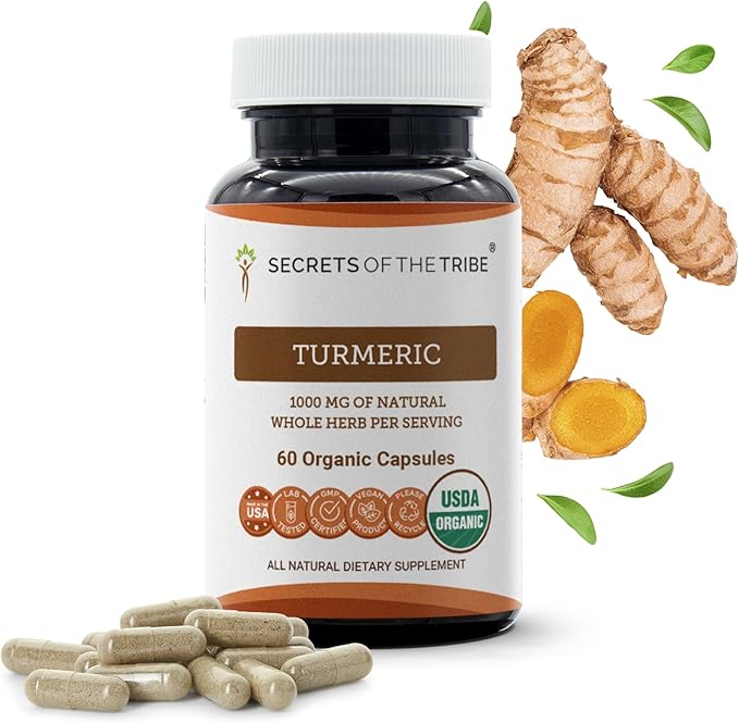 Turmeric USDA Organic 60 Capsules | Made with Organic Vegetarian Capsules and Organic Turmeric (Curcuma Longa) Dried Root (60 Capsules)