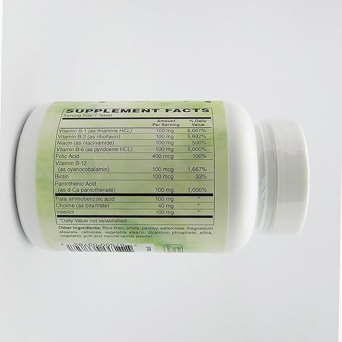 Holly Hill Health Foods B Complex 100 Sustained Release Vegetarian Formula 100 Tablets
