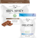 Muscle Feast Bundle – Creapure Creatine Monohydrate Powder Unflavored 500g (1 Unit) + Grass-Fed Whey Protein Blend Chocolate 5lb (1 Unit) All Natural Hormone-Free Pasture Raised