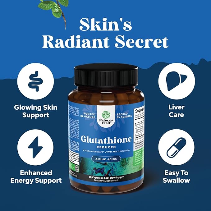Bundle of Reduced Glutathione Supplement with Milk Thistle - 1000mg per Serving Pure L Glutathione and Multi Collagen Protein Powder - Keto Hydrolyzed Collagen Peptides 45 Servings Hair Skin &amp Nai
