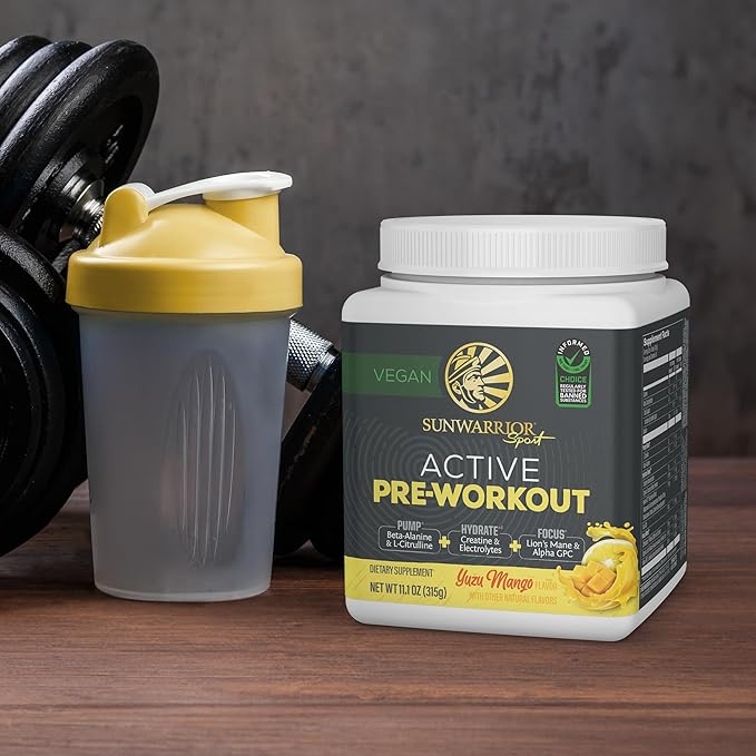 Sunwarrior Active Preworkout Hydration Blend &amp Vanilla Classic Plus Organic Protein Powder Set | Bundle &amp Save | Non-GMO Soy Dairy Filler &amp Gluten Free (30 Servings Each)