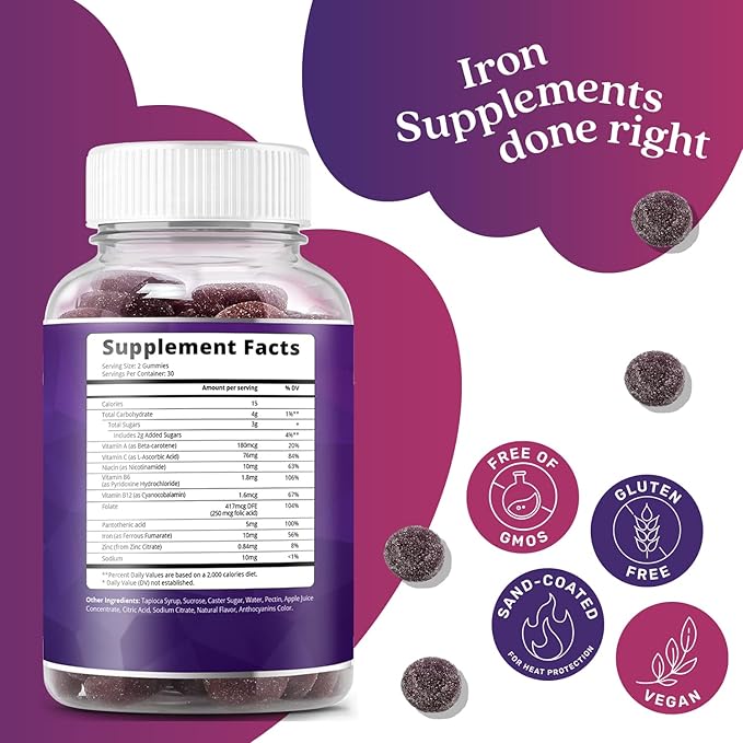 BeLive Iron and Turmeric for Blood Oxygen Energy Immune Support Healthy Skin and Mobility Support