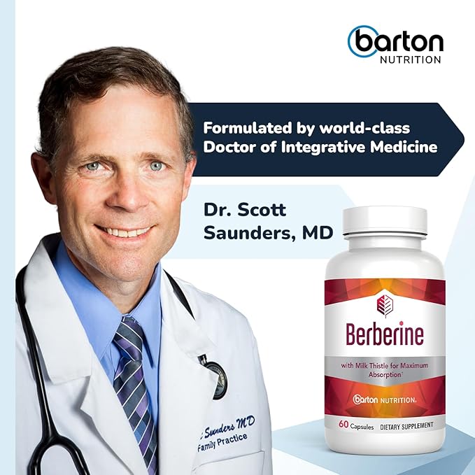 Berberine Supplement 800mg w/ Milk Thistle Berberina Capsules Supports Heart Health Weight Management Cholesterol &amp Blood Sugar Levels in a Normal Range - Non-GMO-60 count 30 Servings
