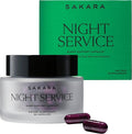 SAKARA Night Service Sleep Support – Natural Assistance for Better Sleep with Magnesium Glycinate NordicCherry™ &amp 5-HTP for Calming Deep Sleep – Supports A Full Sleep Cycle – 60 Capsules