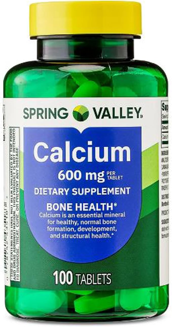 H4U - Spring Valley Calcium Bone Health Dietary Supplement Tablets 600 mg 100 Count