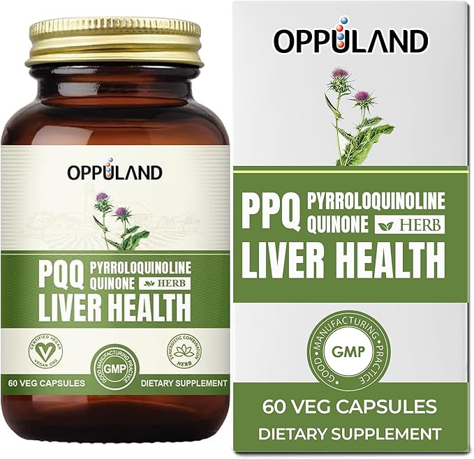 PQQ + Herbs Liver Supports-PQQ Liver Supplement-Pyrroloquinoline Quinone with Milk Thistle Extract for Liver Health-60 Veg Capsules