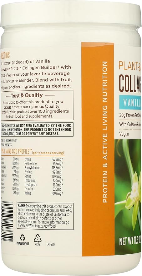 Whole Foods Market Protein Plant Based Collagen Builder Vanilla CA On 11.6 Ounce