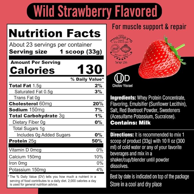 Dark Chocolate Fudge + Wild Strawberry Whey Protein Powder Bundle - Gluten-Free 24g &amp 25g Protein
