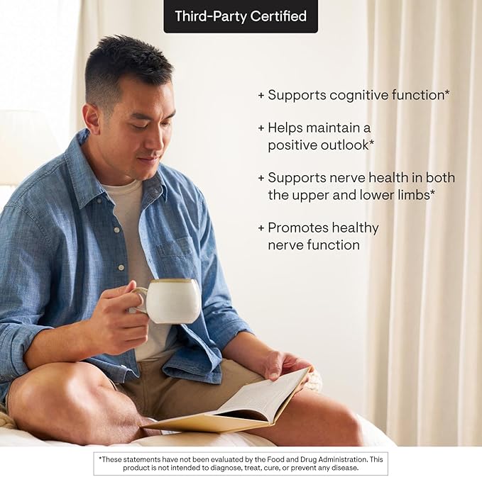 THORNE - Acetyl-L-Carnitine - 500 mg - Supports Brain Function Mood &amp Healthy Nerve Sensations in the Hands &amp Feet* - Third-Party Certified - Gluten Dairy &amp Soy-Free - 60 Capsules