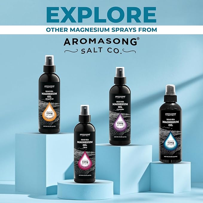 Aromasong Ultimate Magnesium Bundle: 3lb Dead Sea Magnesium Flakes + 100% Pure Dead Sea Magnesium Oil Spray for Relaxation and Wellness