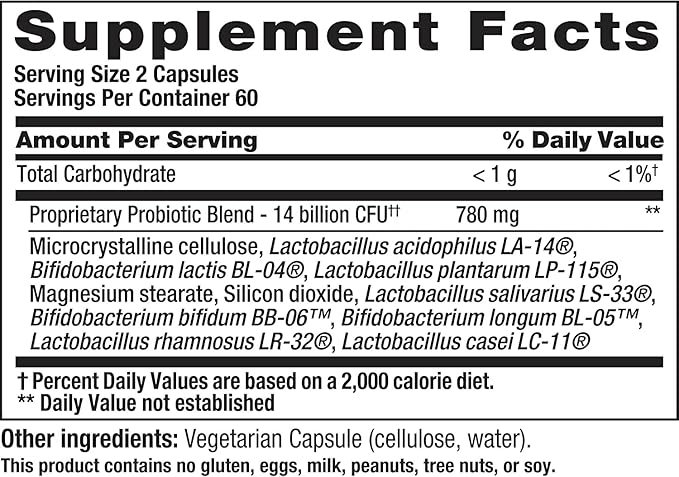 Nutrition Now PB 8 ProBiotic Acidophilus Vegetarian - 120 VegCap 2 Pack