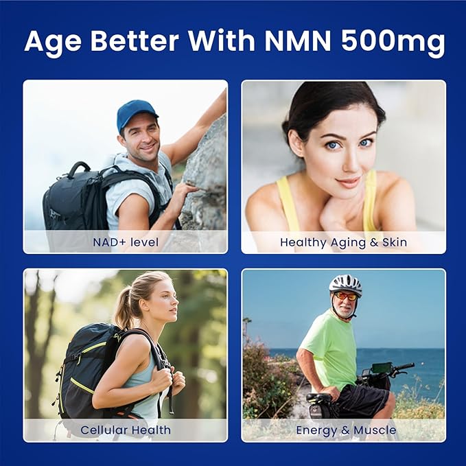 NMN 500mg Per Serving Maximum Strength - 99% Pure NMN (Nicotinamide Mononucleotide) for NAD Cell Immune Energy Anti-Aging &amp Longevity Stabilized NMN Supplements 500mg - 60 Veggie Capsules