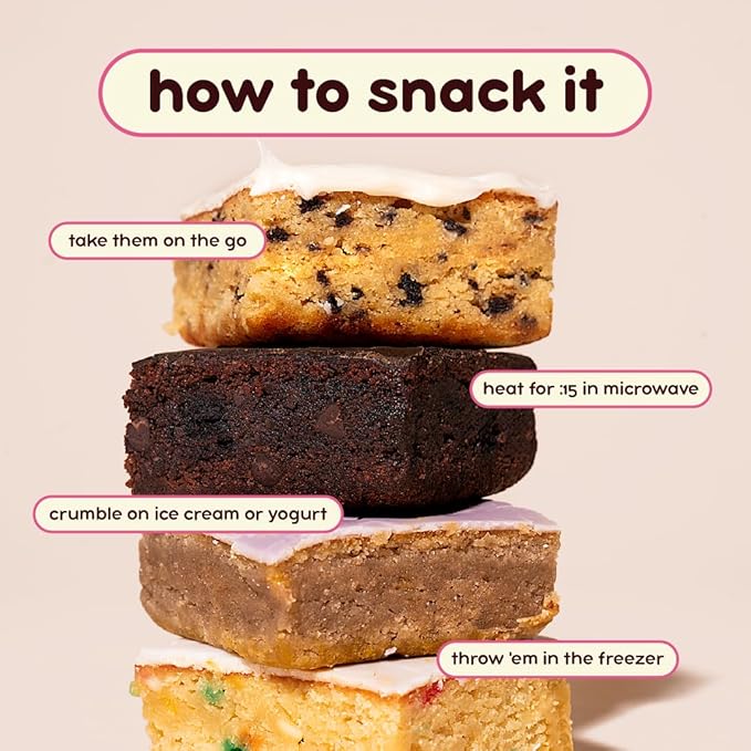 Prime Bites High Protein Brownie (12 Per Box Variety Pack) - 19g of Protein 5g of Collagen Gluten Free Low Sugar Treat Delicious Protein Snack
