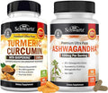 Extra Strength Ashwagandha Capsules (2 Month Supply) Plus Turmeric Curcumin with Black Pepper Extract 1500mg Complex (1 Month Supply)