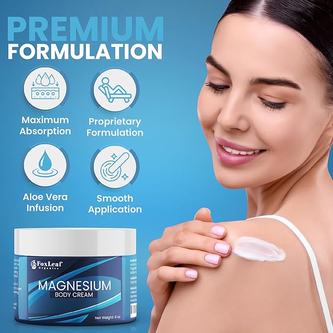 Magnesium Cream for Sleep Leg Cramps &amp Muscle Soreness Highly Concentrated &amp Deep Penetrating Topical Magnesium Chloride - Arnica Shea Butter &amp Lavender Oil Made in USA 4oz