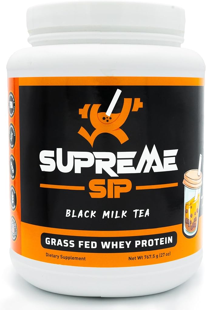 Boba Protein Powder Made with Real Black Tea - Boba Milk Tea Sweetened with Natural Monk Fruit - Clean Creamy Boba Tea Protein Powder - Grass Fed Whey Protein Isolate Bubble Tea - 27 Oz