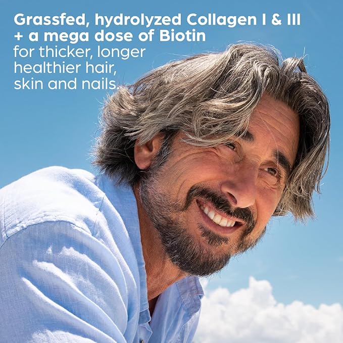 Flip My Life Collagen Peptides + Biotin Hyaluronic Acid &amp Vitamin C - For Hair Skin Nails - Gut Health/Joint Support - Ageless Beauty Blend Supplement Powder for Men/Women - 9g Protein—26 Servi