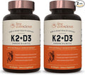 Live Conscious Vitamin K2 MK7 with D3 Supplement | Bone &amp Heart Health Support - Patented Vitamin K &amp Vitamin D3 5000 IU (2-Pack)