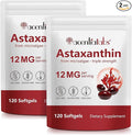 Astaxanthin Supplements 12mg - 120 Softgels | Premium Natural Antioxidant from Microalgae | Eye Skin Brain Joint Heart &amp Immune Health Support | Non-GMO Gluten-Free