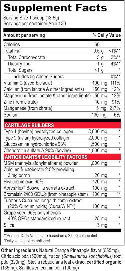 Vibrant Health Joint Vibrance Comprehensive Joint and Cartilage Support 30 Servings