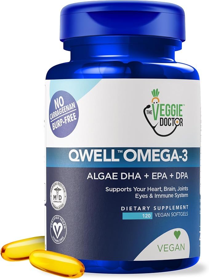 Vegan Omega 3 Supplement – Algae Omega 3 with DHA EPA DPA – Vegan Capsules from Algal – Fish Oil Alternative – Plant-Based Algae Oil Formula – Non-GMO Carrageenan-Free (120 Capsules 2 Month Supply)