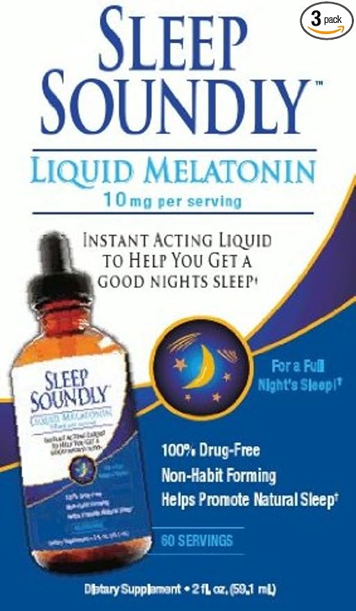 Windmill Sleep Soundly Liquid Melatonin 10mg 2 oz (Pack of 3)