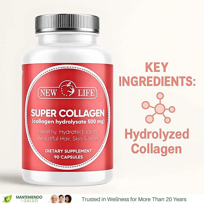New Life Super Collagen 500mg Hair &amp Skin Joint Support 90 Capsules 90 Capsules