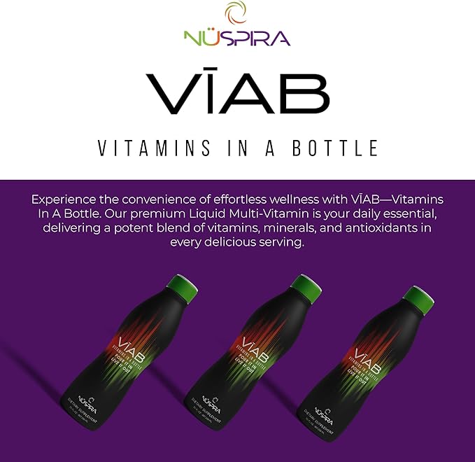 NüSpira - VĪAB Liquid Multi-Vitamin - Effortless Wellness for The Whole Family - Potent Blend of Vitamins &amp Minerals - Smooth Taste - 30oz