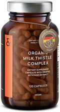 CLAV Organic Milk Thistle &amp Artichoke Extract Complex -Rich in Silymarin &amp Bitters - Liver Support + Detox Supplement - 120 Capsules (60 Days Supply) - Vegan - Made in Germany