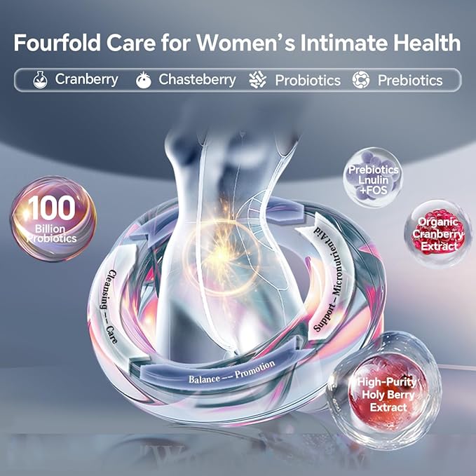 KTT Probiotics Made in the USA PH Balance for Women 100 Billion CFUs Womens Probiotic for Urinary Odor Control Flor Ph Balance &amp Hormone 60 Caps