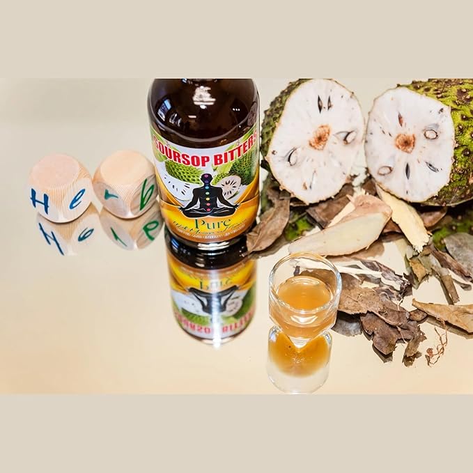 Pure Soursop Bitters with Moringa &amp Turmeric | Herbal Detox &amp Natural Energy Support | 32 fl oz