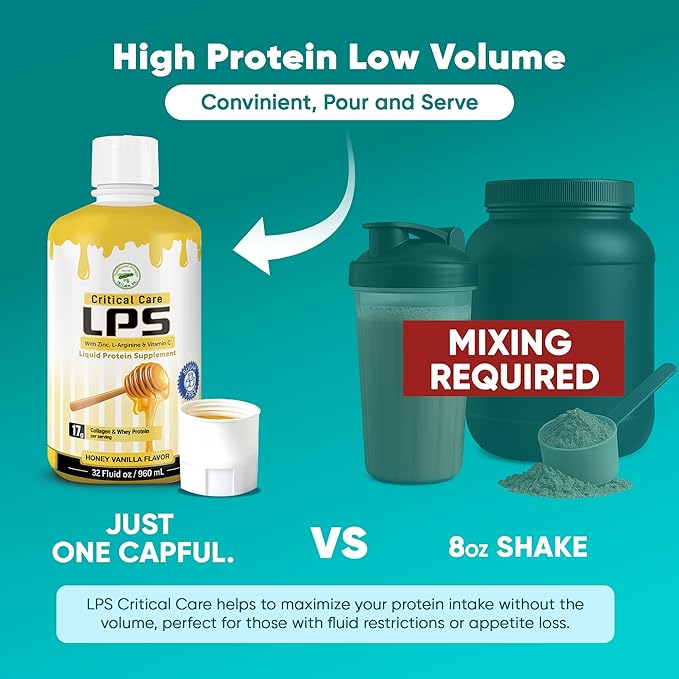 Nutritional Designs LPS Liquid Collagen &amp Whey Protein Supplement Sugar-Free Non-GMO Drink Promotes Healthy Skin &amp Hair for Men &amp Women. (Critical Care) Peach Mango
