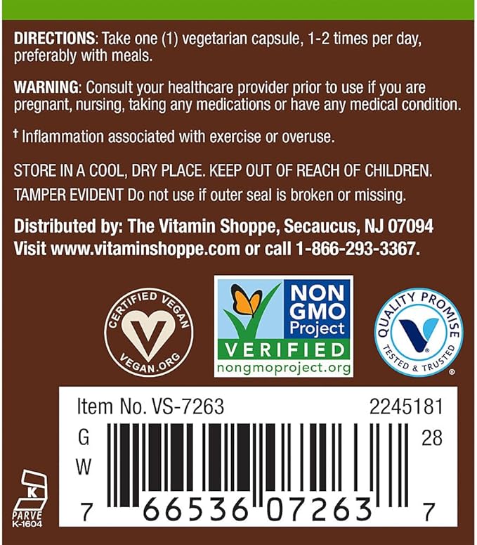 Turmeric with 95% Curcuminoids a Supports a Healthy Inflammation Response a 450 MG (60 Vegetarian Capsules)