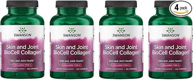 Swanson Chicken Sternum Cartilage - Collagen Type II 500mg 200 Capsules (4 Pack)