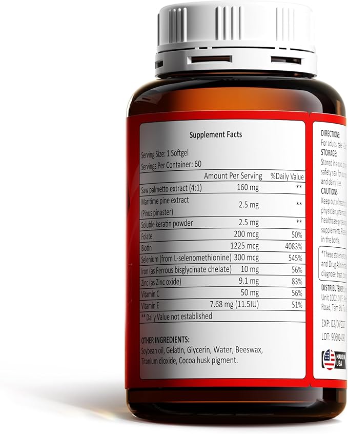 Hair Growth Supplement Hair Care Support for Strength Thickness Growth with Biotin Vitamin A C E Zinc Capsules (2)