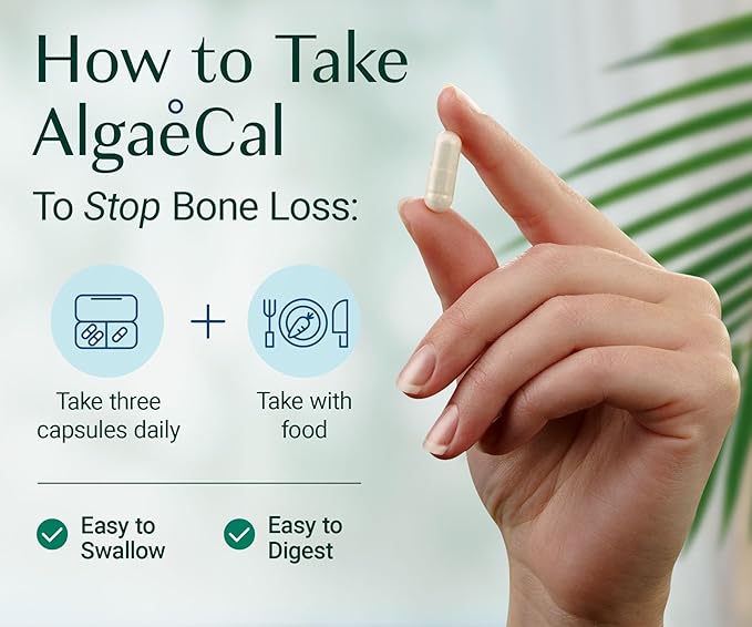 ALGAECAL Bundle - D3 (1000 IU) + K2 Vitamin E Vitamin A (1000 IU) &amp Plant-Based Calcium for Bone Support &amp Omega 3 with 1200mg EPA DHA