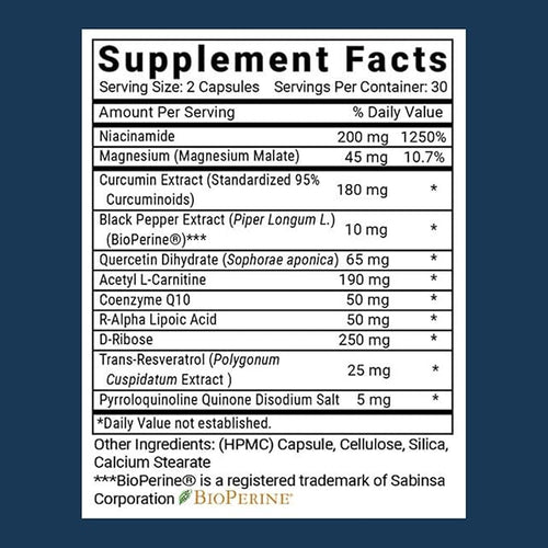 Advanced Bionutritionals – Advanced Mitochondrial Formula Support Supplement Healthy Aging Repair Energy Optimizer with CoQ10 PQQ Alpha Lipoic Acid Gluten Free Vegan Non GMO (60 Tablets)