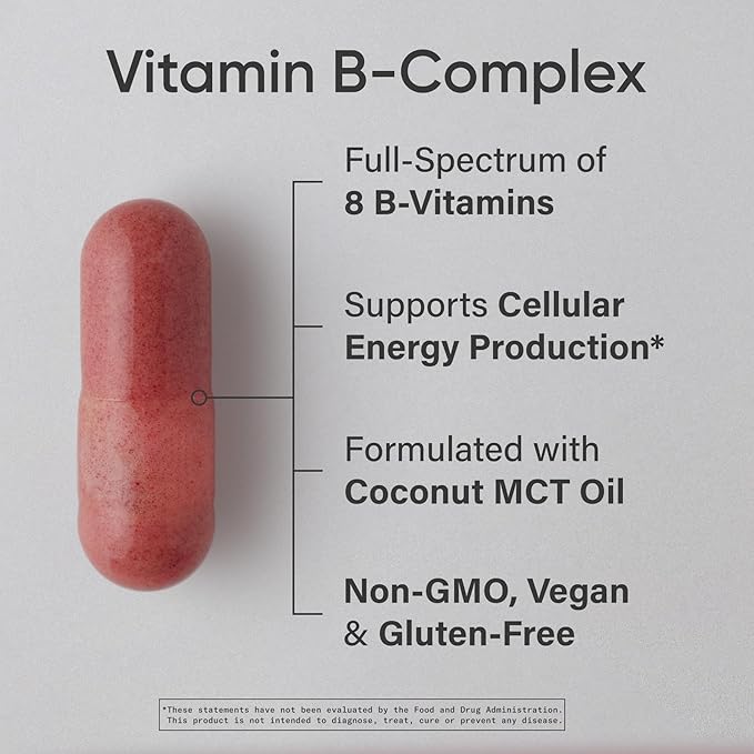 Sports Research Vitamin B-Complex - Full Spectrum of B Vitamins - 90 Liquid Veggie Capsules