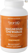 BRAINMD Dr Amen Magnesium Chewables Citrus - 60 Chewable Tablets Pack of 2 - Essential Mineral for Optimal Cell Function - Gluten Free - 120 Total Servings