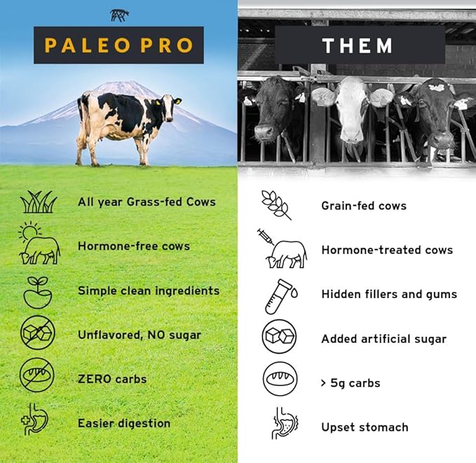 Paleo Pro 26G Beef Protein Powder - Pack of 2-30 Days Supply - Grass Fed Protein Powder Isolate - Pure Animal Based Pastured | Dairy &amp Gluten Free Natural &amp Clean Proteins for Paleo &amp Ket