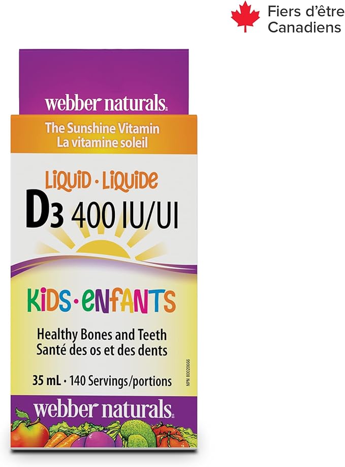 Webber Naturals Vitamin D3 Kids 400iu 35mL